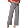 Anlom Women's Cotton Linen Plaid Wide-Leg Trousers