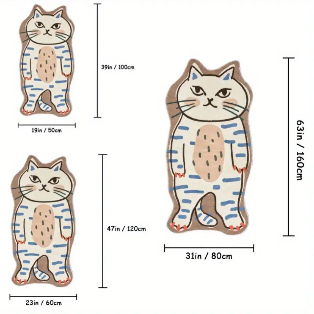 

VIKAMA Мультяшный Милый Коврик - Мягкое Напольное Покрытие для Детской Спальни, Нескользящий Коврик для Внутренней Зоны, Зимнее Украшение Дома 50x100cm 20x40inch