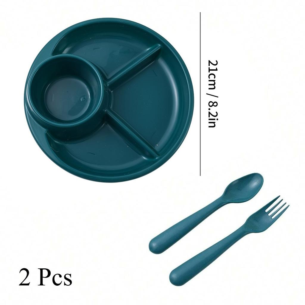 Reusable Plastic Divided Plates Portion Control Plate Kids Dinnerware Set 4-Compartment Fruit Dessert Tableware Dish