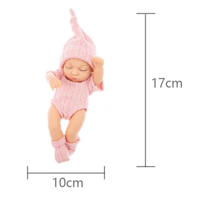 7-inch Simulation Reborn Doll Sleeping with Eyes Closed Palm Dolls Soft and Pinchable Waterproof Vinyl Beibei Doll Cute Mini Girl's Birthday Gift