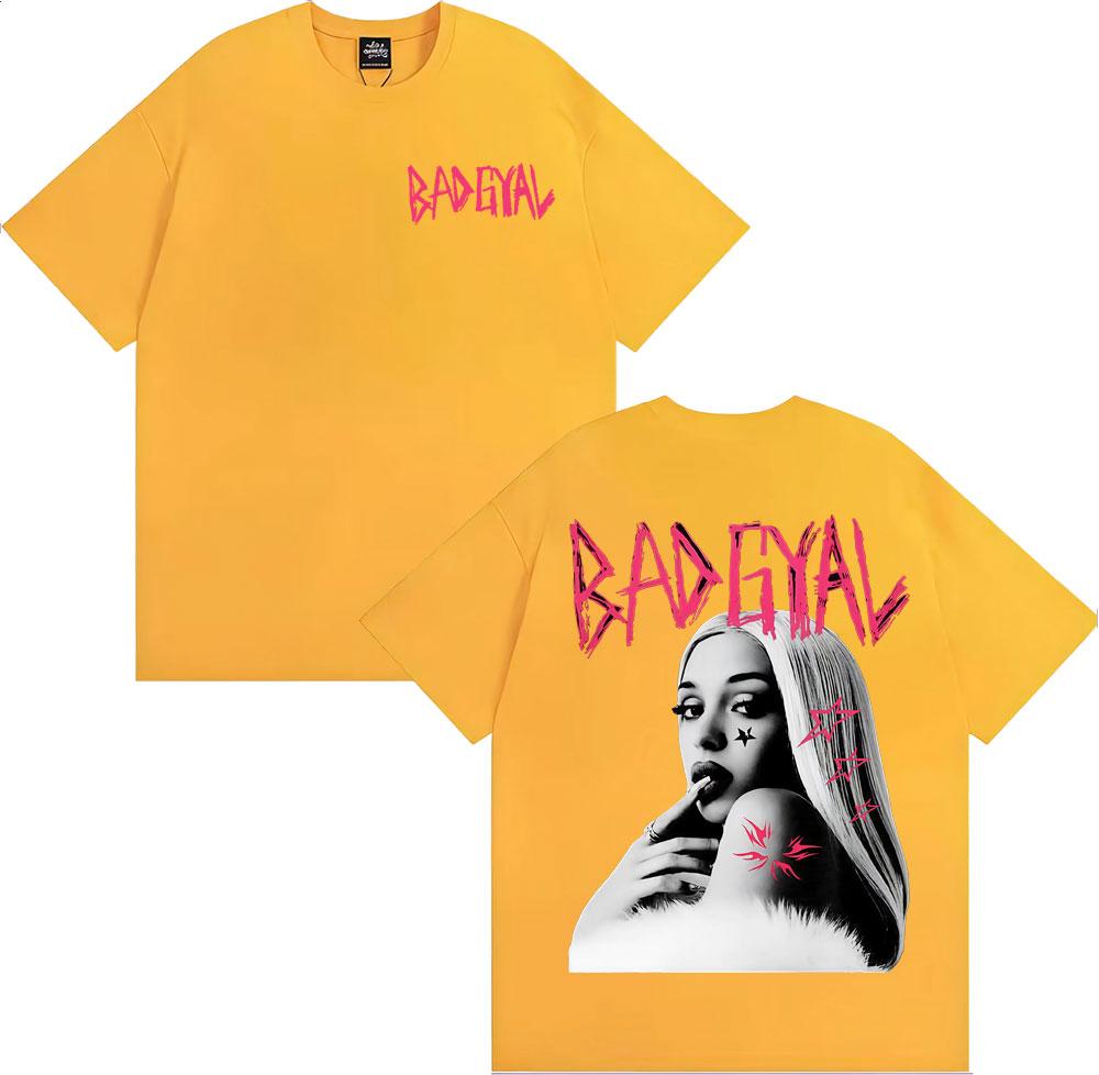 Zangeres Bad Gyal Album Grafisch T-shirt Unisex Dameskleding Mode Hip Hop Retro T-shirts Hoge Kwaliteit 100% Katoen T-shirts Streetwear