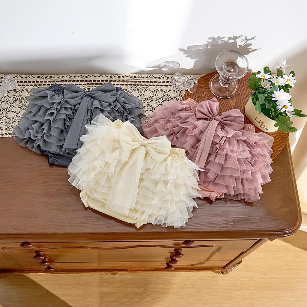 2025 Summer Tutu Trouser Skirt Girls Cute Fluffy Skirt Pants Baby Girl Cake Pants Foreign Style Baby Mesh Shorts