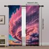 2pcs Colorful Cloud Landscape Curtains - 100% Polyester Semi-Translucent Rod Pocket Drapes   Machine Washable   3 Sizes (29.53x65.
