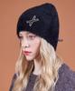 Bajal Va Brooch Soft Angora Beanie Black