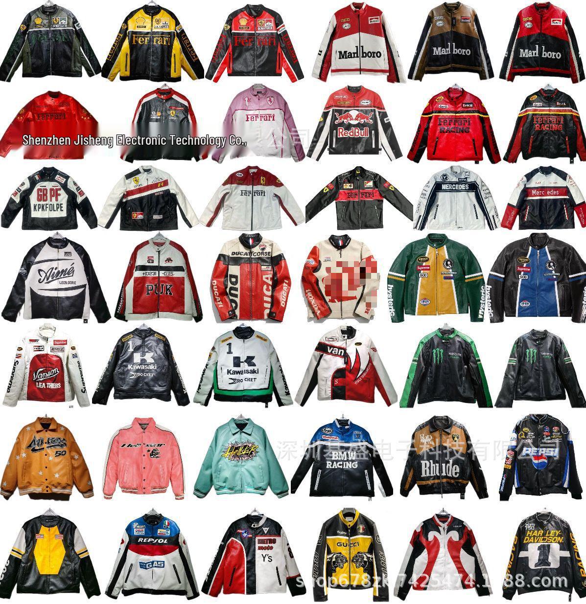 

Кожаная куртка Hollister x Red Bull F1 2025, Тяжелая вышивка, Индивидуальный дизайн XL