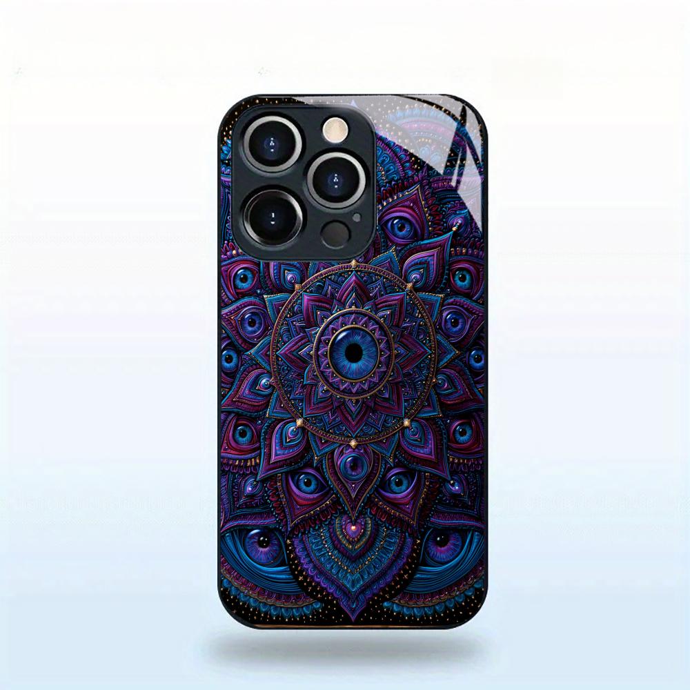 Mystic Eye Phone Case Glass Tempered Glass Phone Case For iPhone 16 15 14 13 12 Pro Max Hard Cover Soft Edge Protective Shell
