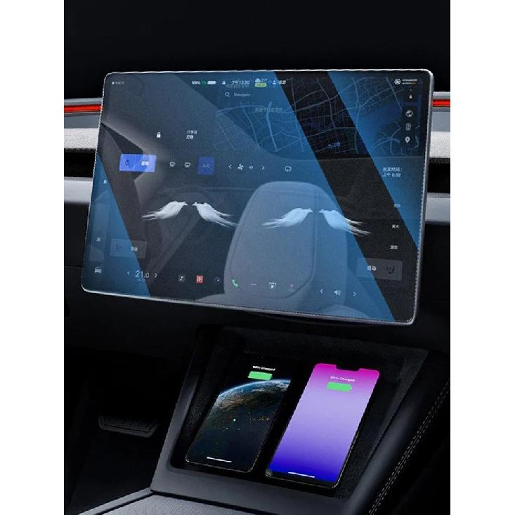 Tesla Model 3 Highland Model Y Juniper 2025 Arka Orta Konsol Dokunmatik Ekran Koruyucu Temperli Cam Film