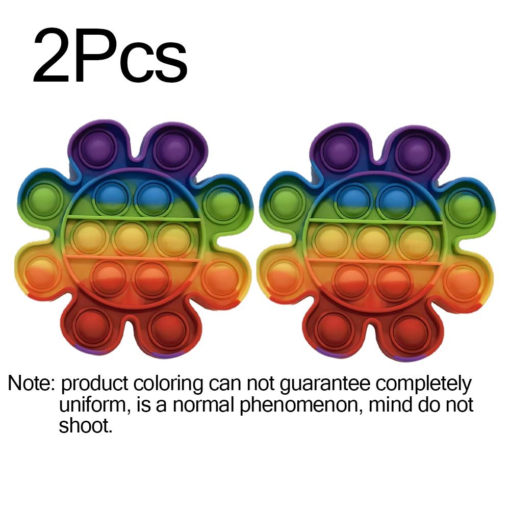 2Pcs Hot Push Bubble Fidget Toys Sensory Autism Special Needs Stress Reliever Squeeze Decompression Toy Fidget Toys For Kids