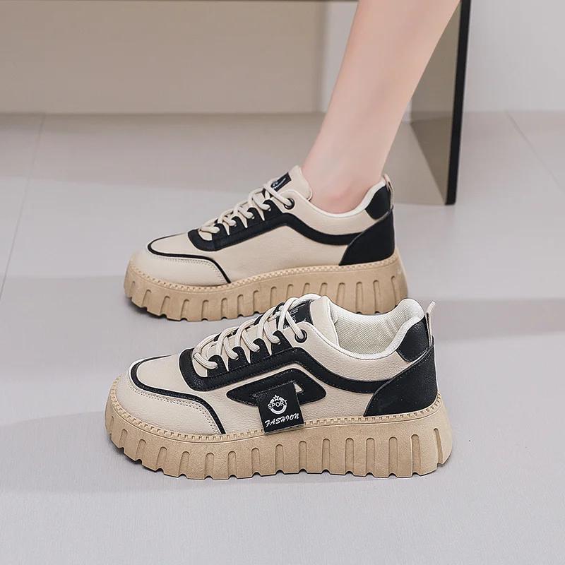 Fashion Perforated Ecoleather High Heels Shoes For Women Big Sneakers Dark Blue Shoes Sport Low Cost Best-selling Trainers