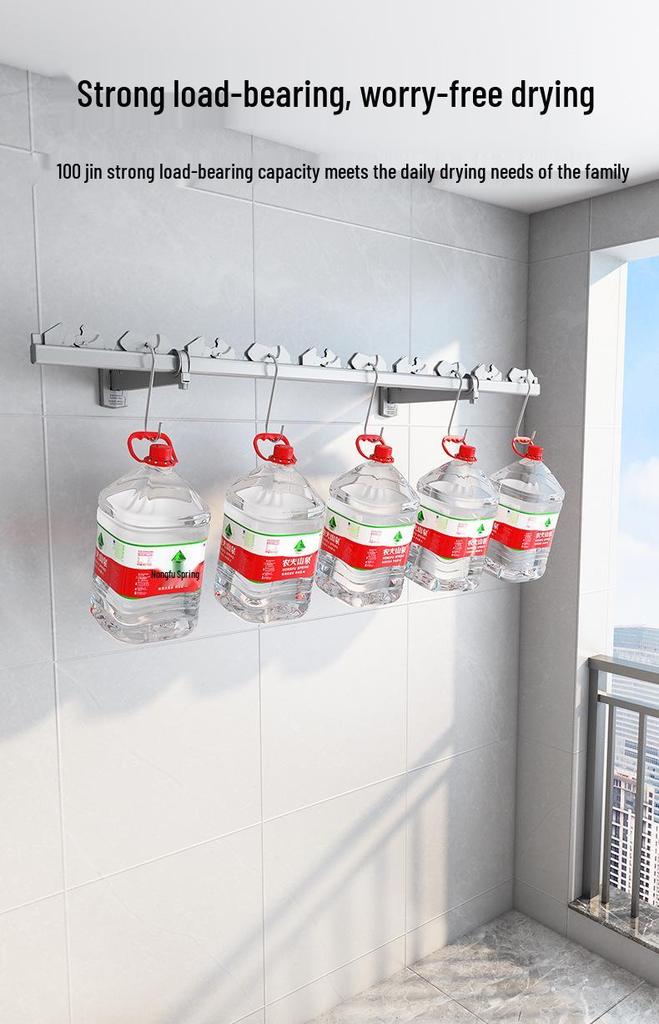 Invisible Wall-Mounted Retractable Clothes Drying Rack for Balcony and Home Use