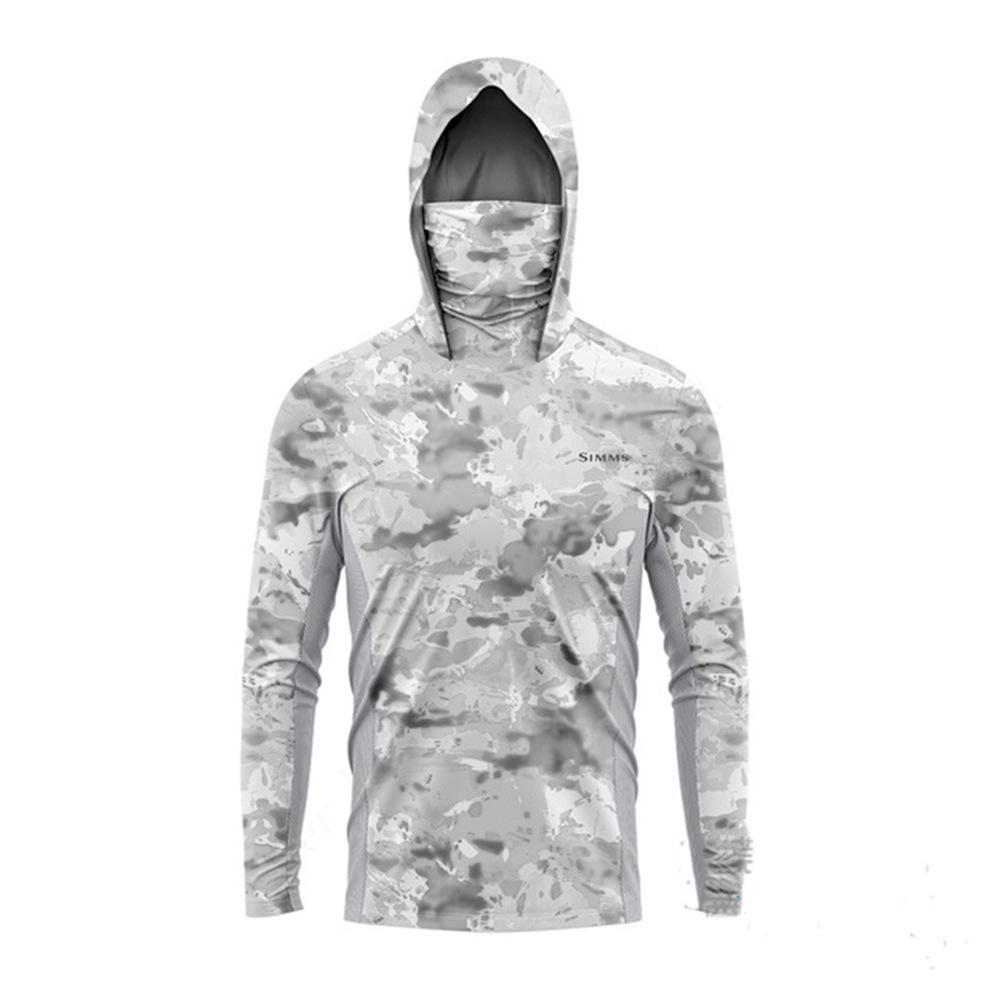 2024 New SIMMS Men's Sunscreen Upf 50 + Long Sleeve Fishing Suit UV Protection Mask Hooded Fishing Suit