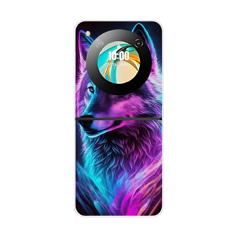 Etui For ZTE Nubia Flip NX724J Modne Malowane Przezroczyste Twarde PC Składane Pokrowiec For ZTE Libero Flip Przezroczyste Etui Funda