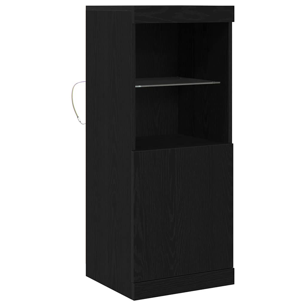 LED Sideboard Black Oak Effect 41 X 37 X 100 Cm