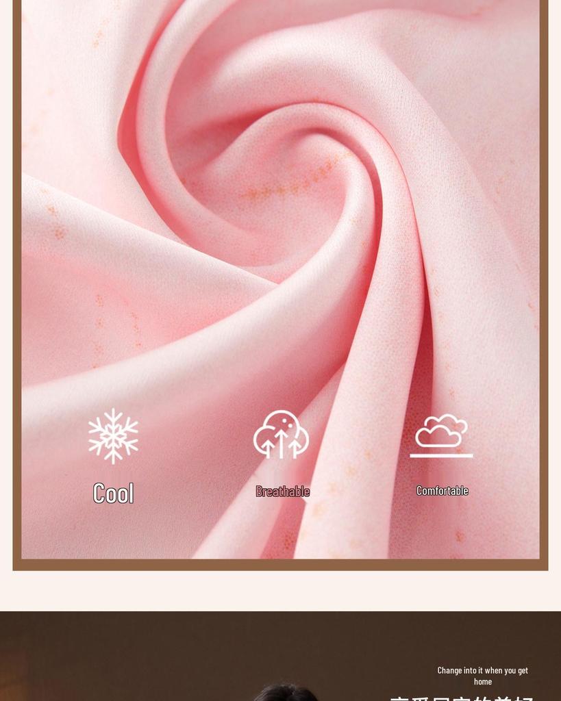 Women's Thin Ice Silk Pajamas - Spring/Autumn, Long Sleeve, Classy, Versatile for Home or Outdoor Wear, Includes Adorable Puppy Pattern.
