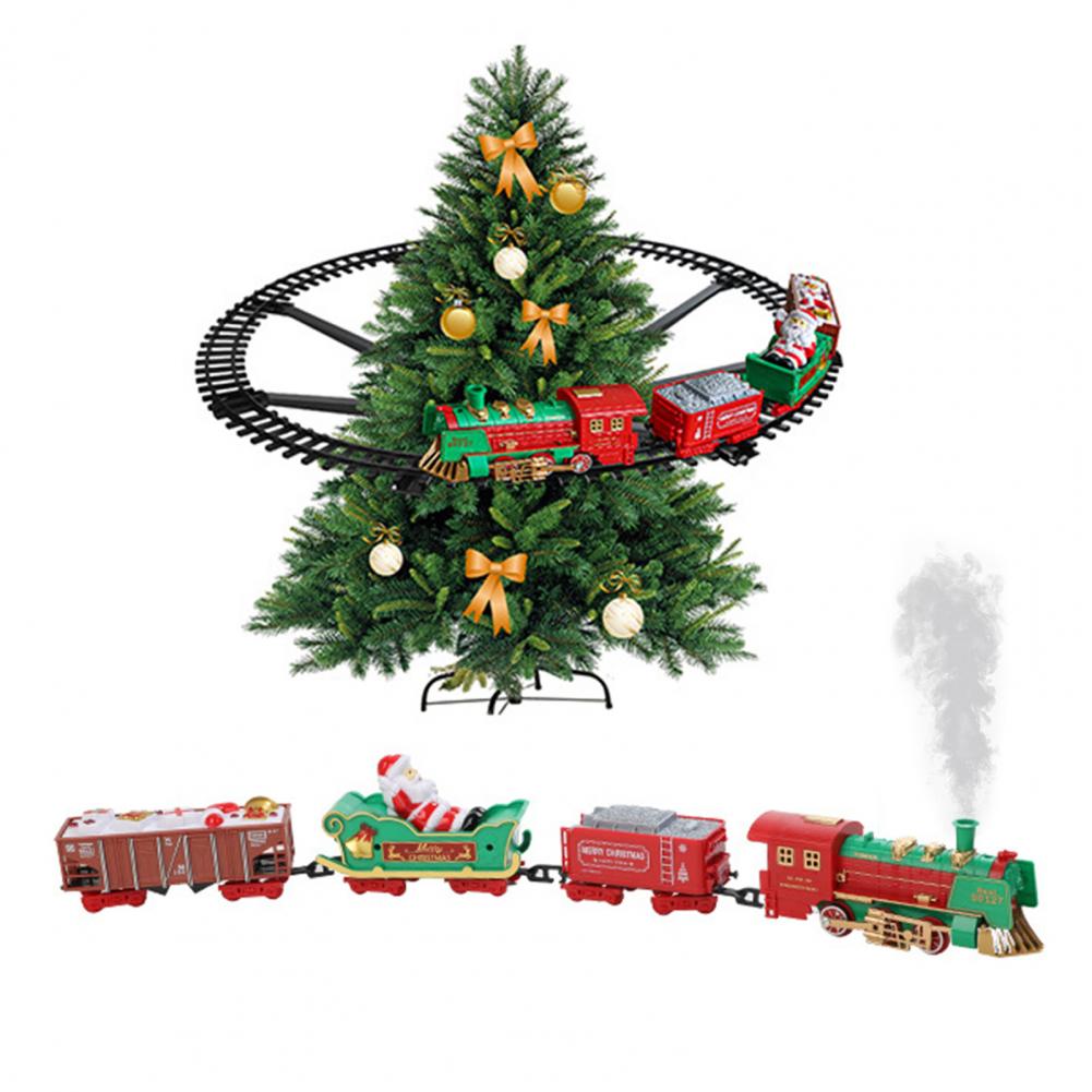 Decorative Tree Train for Christmas Electric Christmas Train Set for Kids Holiday Toy Train with Hanging Railroad for Christmas