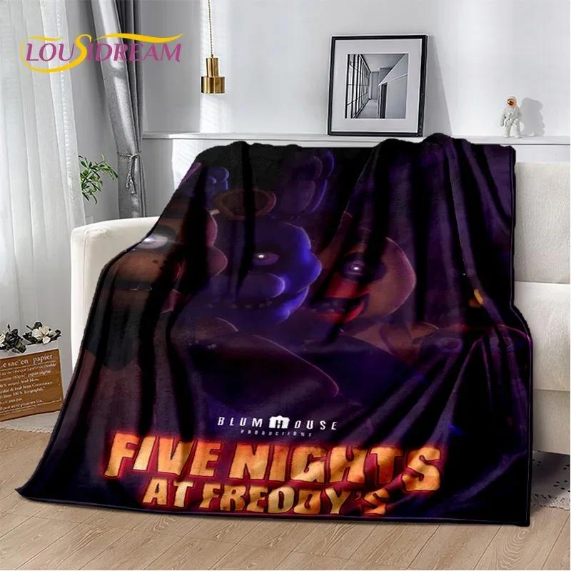 3D Horror Game F-FNAF Freddy Cartoon Soft Flannel Blanket for Bed Bedroom Sofa Picnic,Throw Blanket for Outdoor Leisure Nap Gift