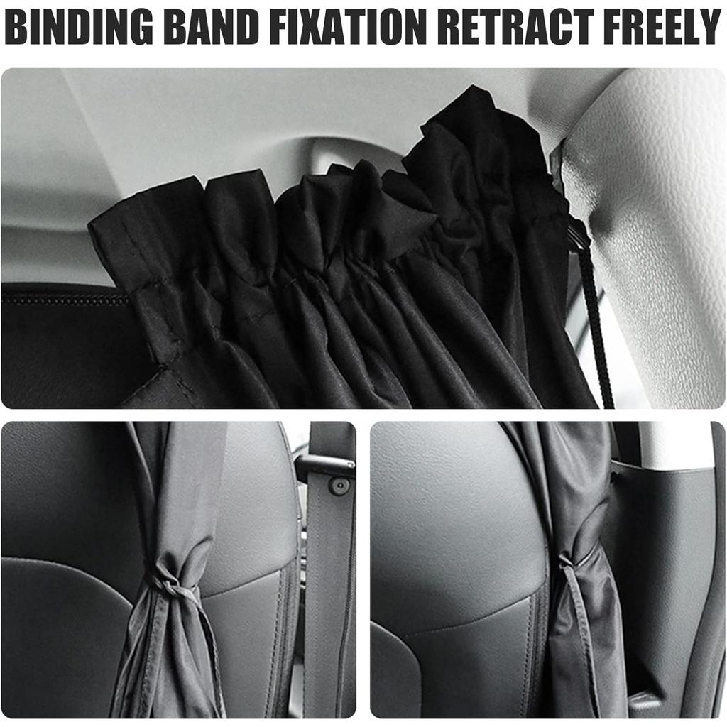 Car Divider Privacy Curtains Universal Car Seat Partition Curtain Cars Side Window Sunshades Sun Shade Covers Van Cabin Privacy Curtains Blackout
