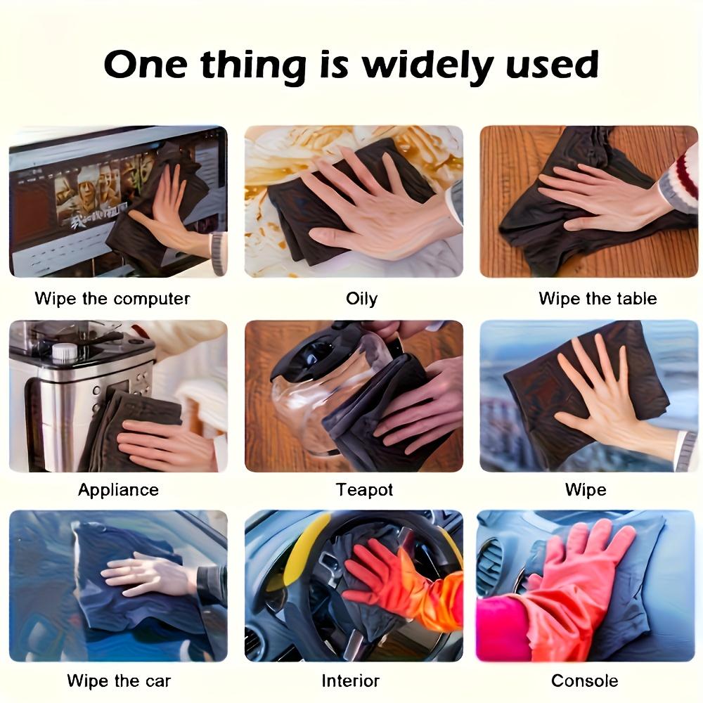 10-Pack Black Magic Glass Cleaning Cloths-Thickened Ultra-Fine Fiber,No-Residue Wipe for Windows,Mirrors,Cars,Kitchen & Bathroom