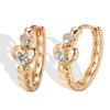 Japanese and Korean Trendy Ear Buckles for Women, Simple, Fashionable and Generous, Versatile Heart-shaped Zircon Earrings and Earrings.