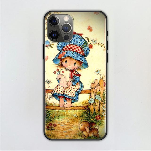 Etui na telefon komórkowy dla iPhone 14 12 Mini 11 Pro X Xs Max Xr 8 7 6 6s Plus Czarne TPU Fundas Silikonowe Capa Wzór Sarah Kay