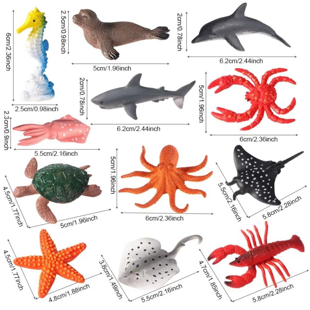 12pcs Plastic Sea Life Animals Model Starfish Simulated Fish Tank Decorations  Kids Birthday Gift