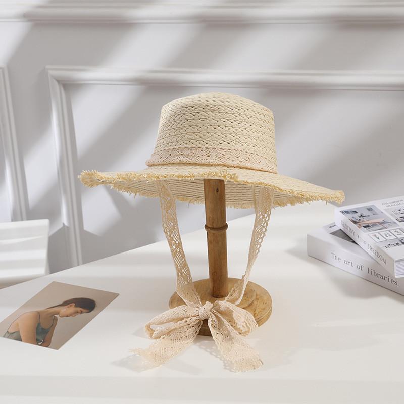 Strohhut Sonnenschutz mit breiter Krempe für Strand und Outdoor Sonnenschutz