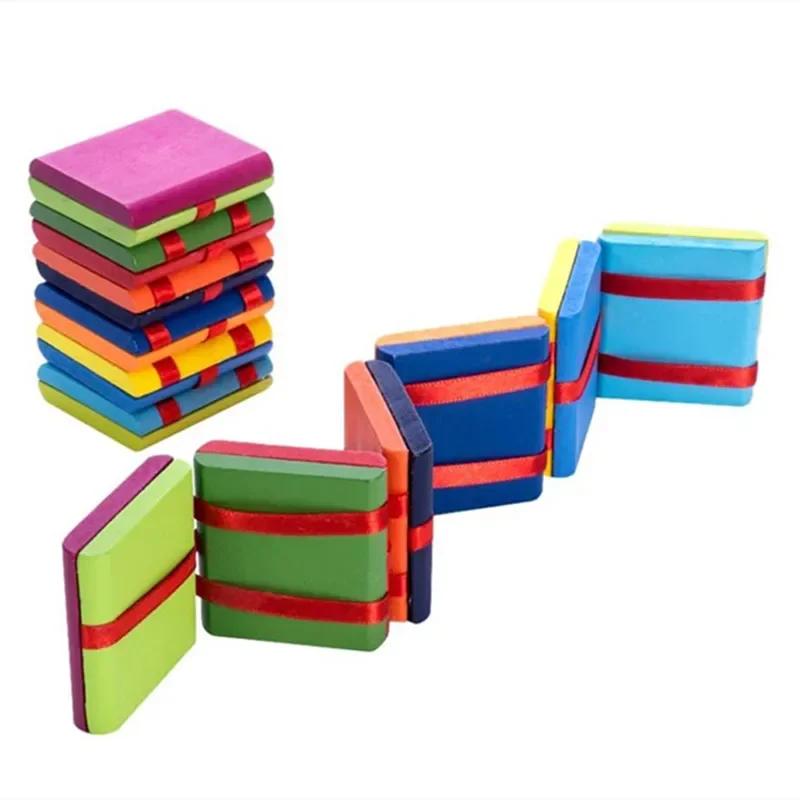 Wooden Visual Illusion Flip Ladder Toys - Children's Novelty Funny Colorful Flap Parent-child Interaction Wooden Play Toy