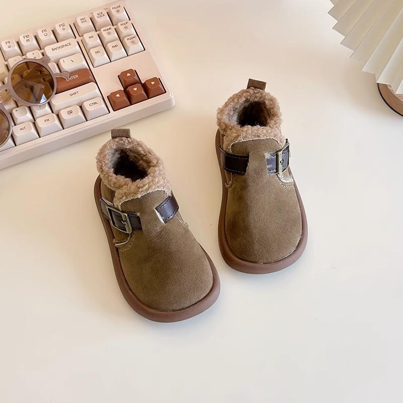 Girls' Plush and Thick Snow Boots Children's Warm Short Boots Lightweight Cotton Shoes