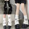 Pierneras Lolita para Niñas Y2K Estrella Tejidas Mangas de Pierna Acampanadas Puño Holgado Gótico Calcetines Tobillo Montón Cubre Pies Uniforme JK