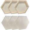 Hexagon Wood Canvas for Crafts, Framed Wooden Panel Boards for Painting (8x9 in,6 Pack)