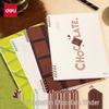 Caderno Deli Chocolate B5 com Pauta e Espiral Removível – Capas Grossas e Pegada Confortável