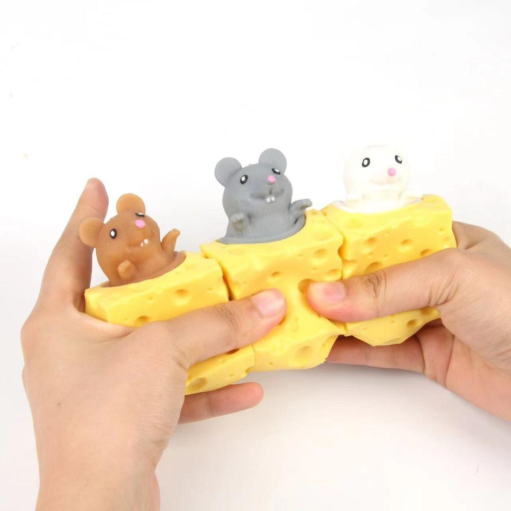Funny Pop-up Slow Rebound Squishy Cheese Mouse Cup Hand Antistress Reliever Squirrel Cup Toys For Children Adults