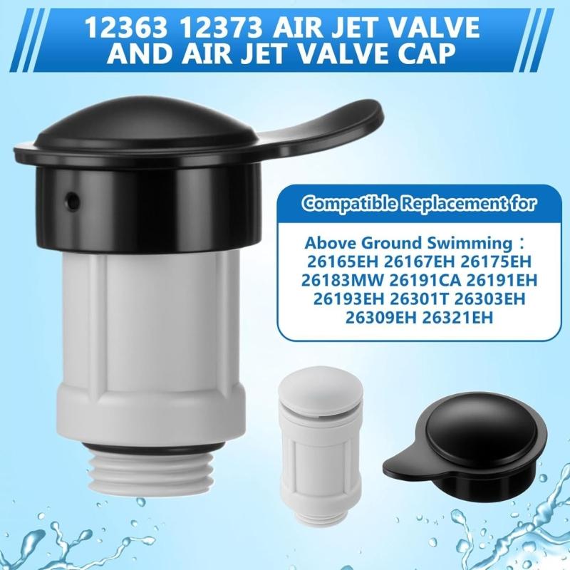 2Pcs 12363 12373 Air Jet Valves & Caps Ground Pool Air Injection Valves Replacement Caps Pool Air Injector Cover Easy to Use