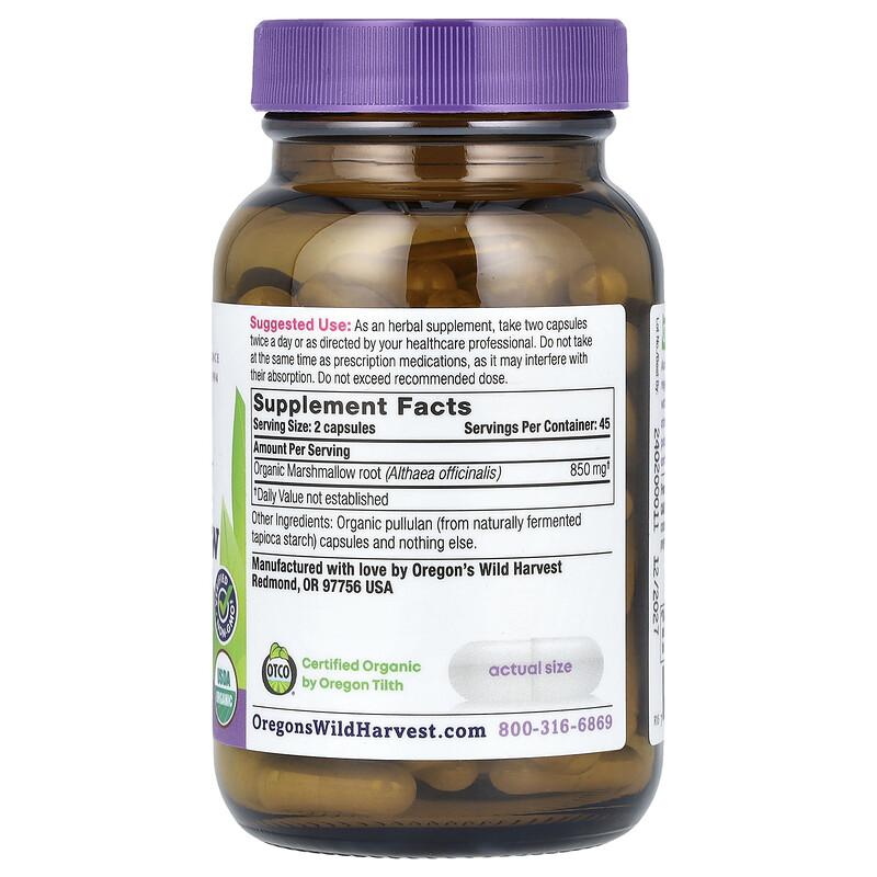 Organic Marshmallow, 90 Organic Vegan Capsules (425 Mg Per Capsule)