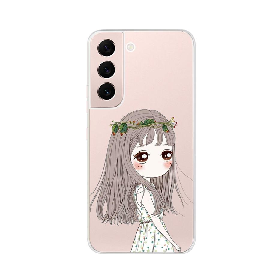 Beautiful Flower Phone Case For Samsung Galaxy S22 Pro S 22 Ultra 5G Case Cute Cat Soft Silicone TPU Cover For Samsung S22 22Pro