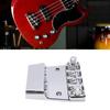 Luocute Bass Bridge for 18mm Zinc Alloy Saddle Assembly Rickenbacker, 4-String, Adjustable, Chromium-Plated