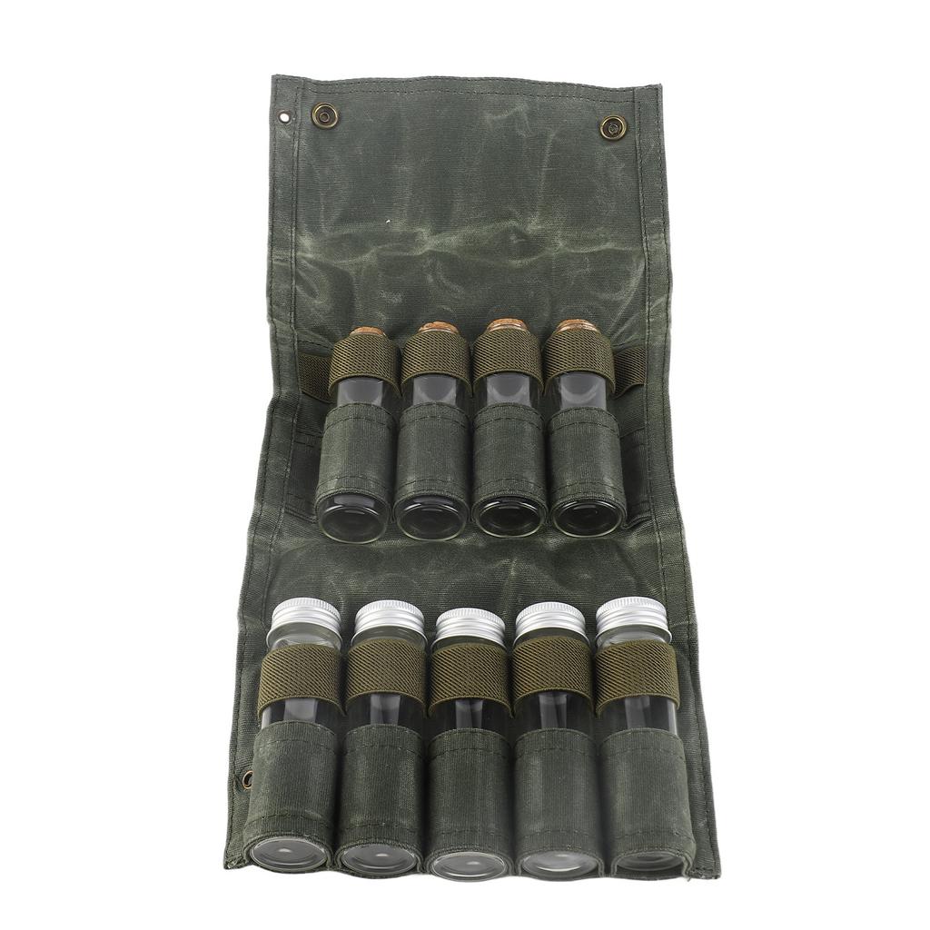 Portable Spice Bag Multipurpose   Ssoning Storage Bag with 9 Spice Jars for Outdoor Camping Travel