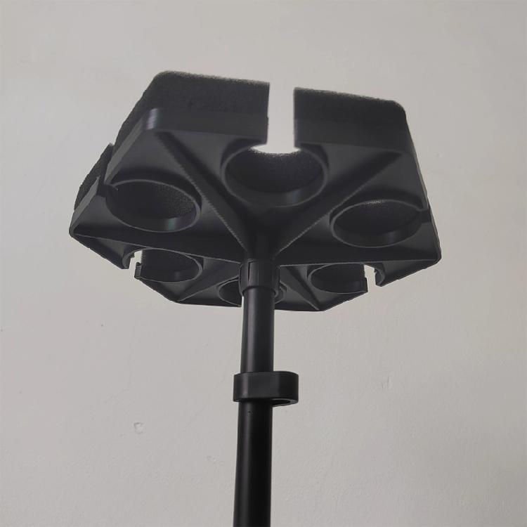 Lightweight Microphone Stand Stabiliser Hexagon Shock Absorbing Base Holder Tray 6-hole for Corded Wireless Vocal Mics