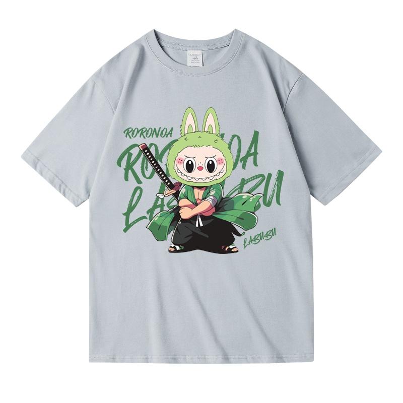 Labubu Studentské Volné Kreslený Potisk Dětská Trička Léto Všestranný Top Chlapecké Dívčí Tričko