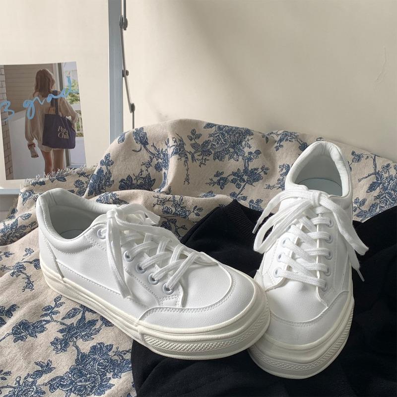 thick-soled little white shoes women's height-increasing dissolving shoes new retro casual board shoes 616
