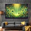 2D Holiday Background Cloth Sparkling Shamrock Banner for St. Patrick's Decor