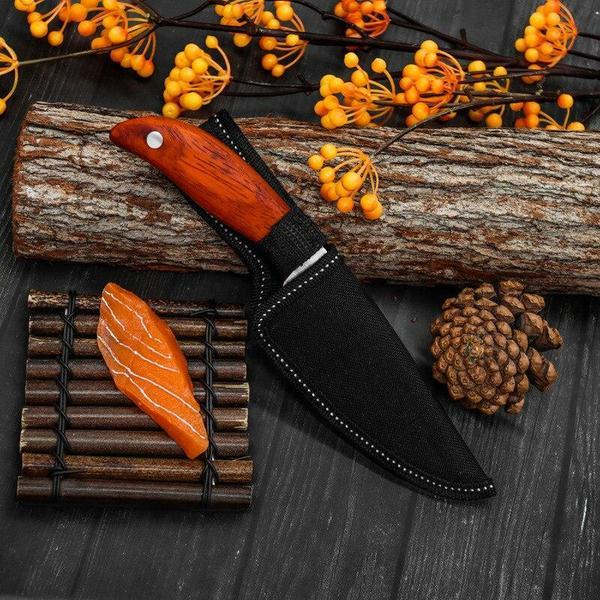 

Рыболовный нож из нержавеющей стали, кухонные ножи для пилинга, нож для мяса, нож для суши, резак для фруктов с чехлом для ножа красный