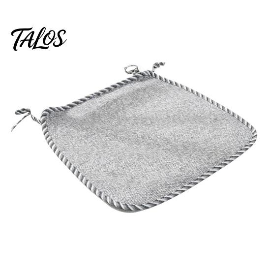 Tapis de Chaise Bordure Dentelle Rétro Coton Lin avec Liens, Style Bohème à Rayures et Carreaux Garniture de Siège de Salle à Manger, Respirant pour Tapis de Bureau d'Ordinateur