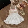 2024 Summer Women's A-Line French White Lace Puffy Skirt