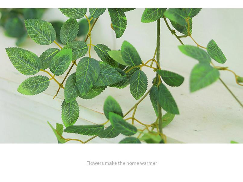 Luxurious Staircase Decor: Bionic Green Rose Vines & Leaves
