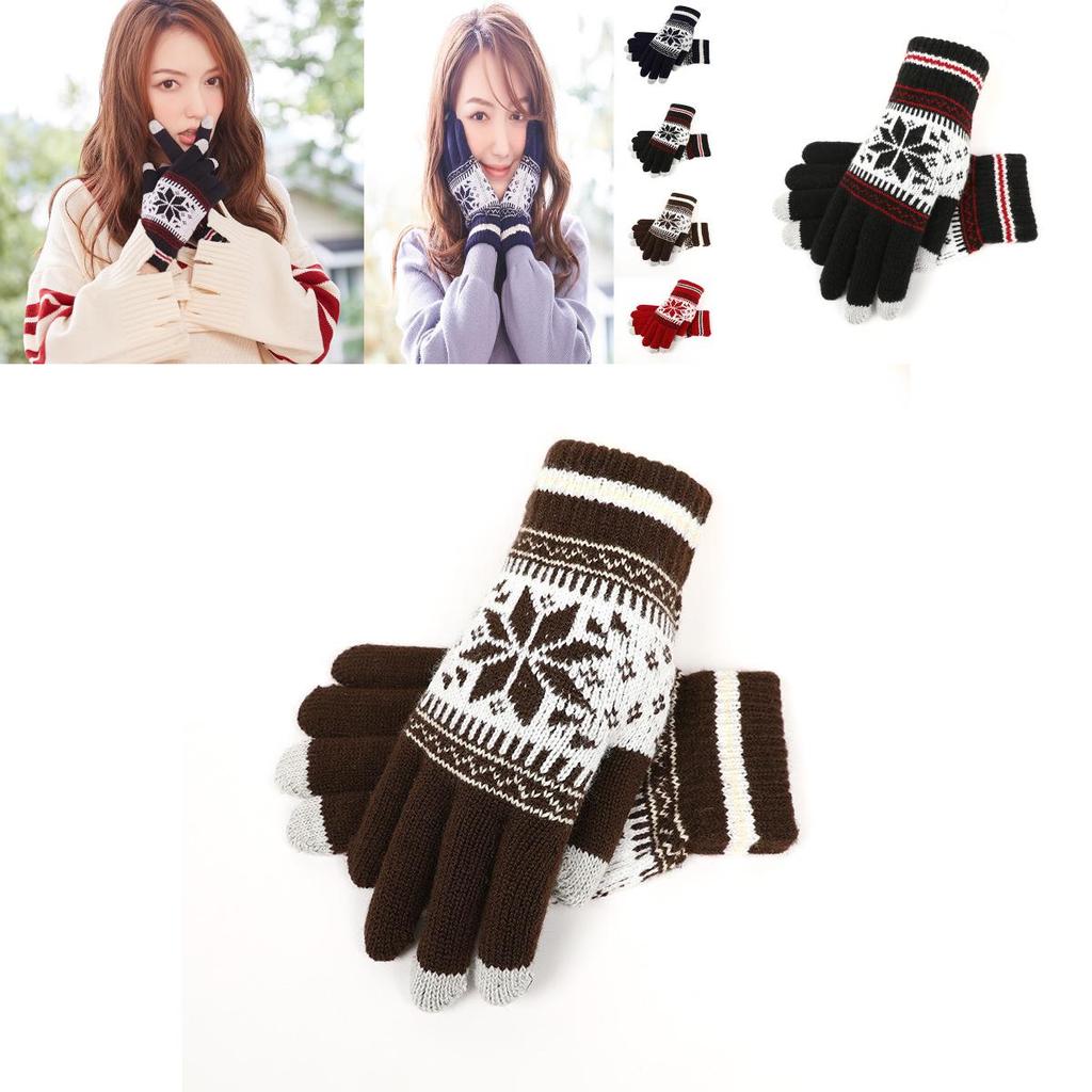 Hochwertige gestrickte Winterhandschuhe für Damen und Herren mit weichen Touchscreen-Funktionen