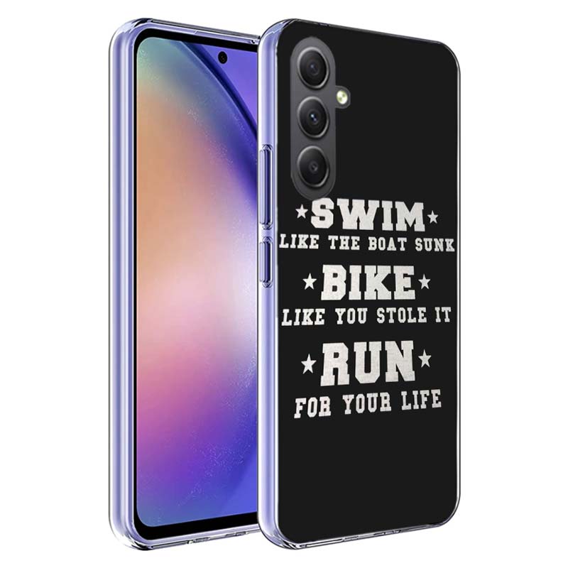 Triathlon Swim Bike Run Phone Case For Samsung A70 A50S A40 A30 A20E A16 A26 A36 A56 A17 Galaxy Note 20 10 9 8 A71 A51 A41 A31 A