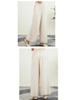 Women's Summer Silk Linen Wide-Leg Pants: Literary Solid Color, Elastic Waist, Loose Fit, Thin Fashion Leggings.