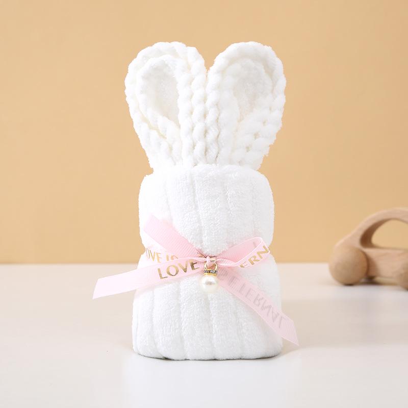 Coral Fleece Rabbit Towels - Perfect for Weddings, Birthdays, and Kindergarten Openings.