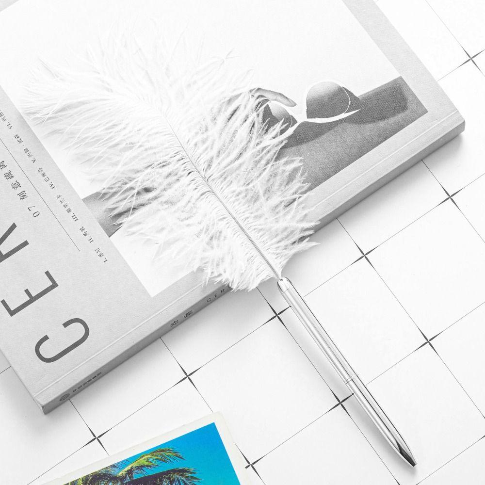 Quick-Drying Signature Pen Writing Smoothly Feather Ballpoint Pen Neutral Gel Pens  Stationery